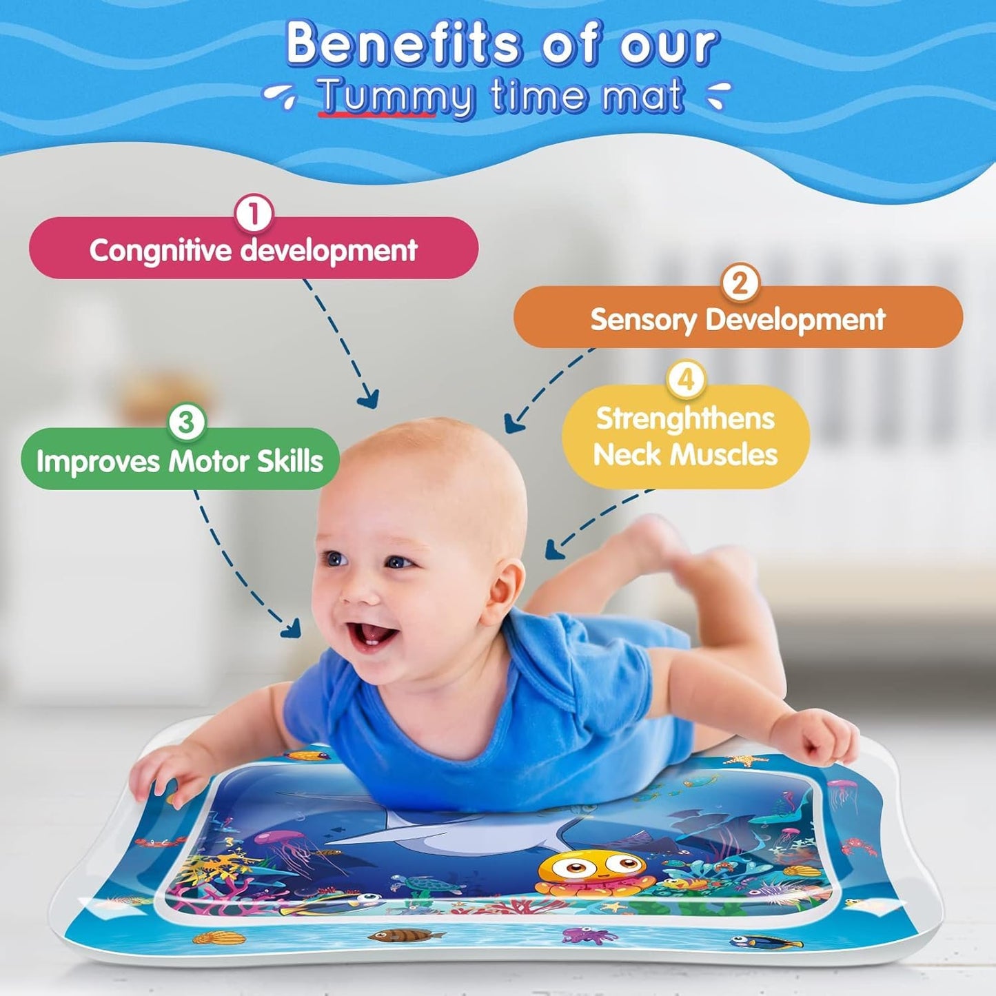 Kiddoro Baby Inflatable Water Play Mat
